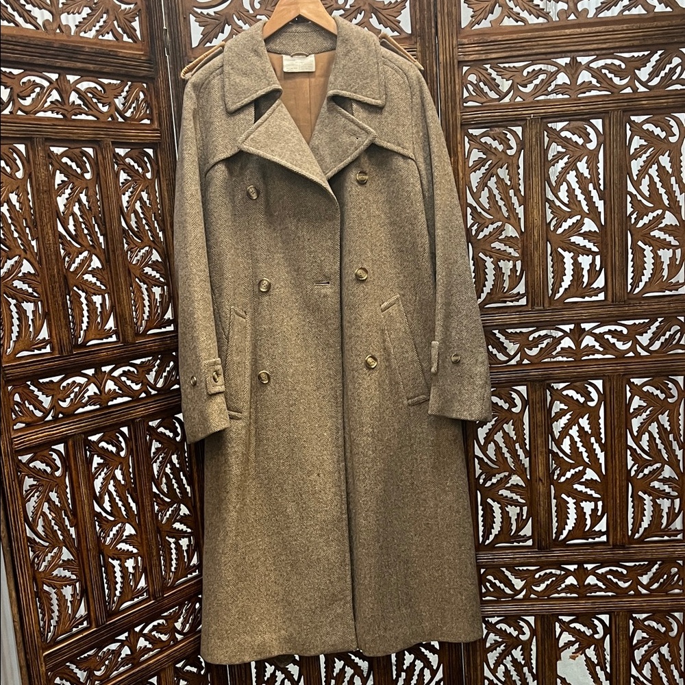 Vintage - Valstar Milano Classic Brown Tweed Double-Breasted Coat